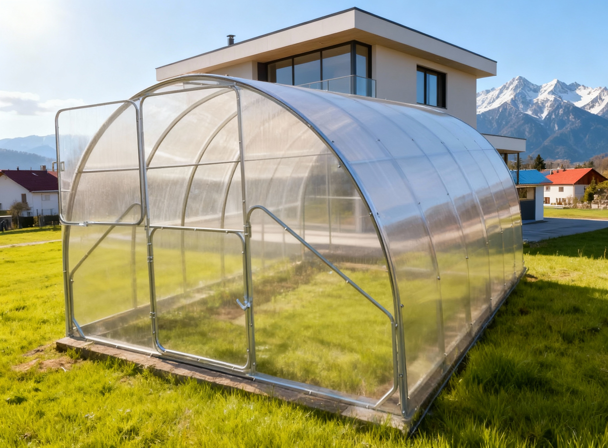 Serre premium dans un jardin paysager